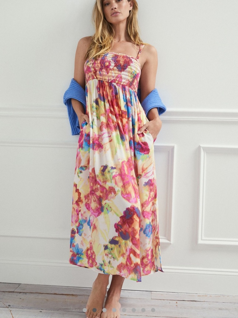 Anthropologie Smocked Floral Dress